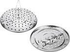DS. DISTINCTIVE STYLE Steamer Rack 304 Stainless Steel Steaming Rack Steam Tray with Removable Legs for Instant Pressure Cooker Multi-functional Steamer Basket (Silver - 22cm)