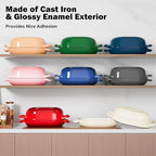 Enameled Cast Iron Sourdough Bread Oven, Dutch Oven for Bread Baking, - incl. Sourdough Bread-Baking Supplies like Banneton Bread-Proofing Basket - 5QT Loaf Cast Iron Bread Pan-Making Kit Pan, Pot, Sour Sough Tools, Lame (Pink)