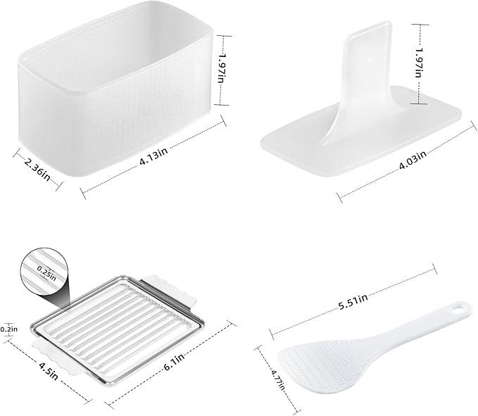 Musubi Mold Kit Musubi Maker Press 2 Pack with Luncheon Meat Slicer and Rice Paddle - Create Authentic Hawaiian Musubi at Home Non-Stick (Metal Slicer)