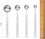 7 Inches Long Handle Measuring Spoons Set, Premium Stainless Steel Metal Spoon, Tablespoon & Teaspoon & Coffee Scoop, for Accurate Measure Liquid or Dry Ingredients, for Cooking Baking