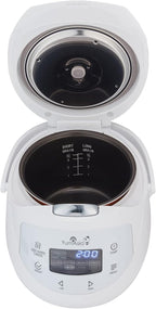 Yum Asia Panda Mini Rice Cooker With Ninja Ceramic Bowl and Advanced Fuzzy Logic (3.5 cup, 0.63 litre) 4 Rice Cooking Functions, 4 Multicooker functions, Digital LED display - 120V
