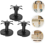 FRCOLOR 3pcs Rotating Kitchen Utensil Hooks Cabinet Hangers Black Under Cabinet Storage Organizer for Spatula Spoon and Knife