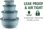 Mixing Bowls with Lids, 8-Piece Airtight Leak-Proof Nesting BPA-Free Bowl Set for Kitchen & Food Storage, Large 4200ml Capacity, Microwave & Dishwasher Safe