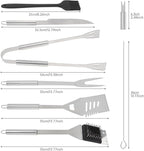 BBQ Grill Accessories Set, 14Pcs Barbecue Grill Tools, Stainless Steel BBQ Utensil Kit with Case for Smoker Camping, Idea Choice for Outdoor Kitchen Cooking, Gift for Men, Thanksgiving Day, Christmas