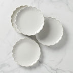 Lenox 893544 French Perle Scallop 4-Piece Accent Plate Set, Matte, Off-White
