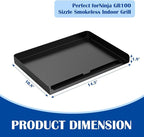 SafBbcue Griddle Plate for Ninja GR101 Sizzle Smokeless Indoor Grill, 14’’ Nonstick Flat-Top Griddle Plate for Ninja Sizzle Smokeless Grill Accessories with Griddle Cleaning Tool