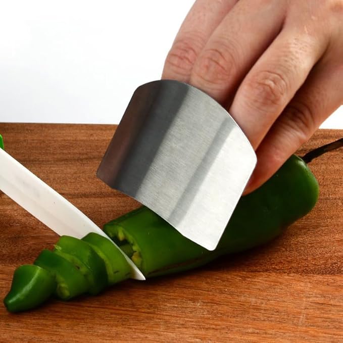 Stainless Steel Finger Guard, Multifunctional Finger Protector for Cutting Food Slicing Finger Guard, Protector Avoid Hurting When Slicing and Dicing Kitchen (10Pcs)