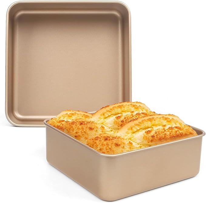 Brownie Pan, 2 Pack Square Baking Pan Square Cake Pan Non Stick Baking Pans, Small Baking Pans Deep Baking Pan For Toaster Oven, Bakeware For Cakes, Cookies & Breads (9 Inches)