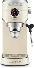 CASABREWS 5418 PRO Espresso Machine 20 Bar, Espresso Maker with Milk Frother Steam Wand, Stainless Steel Coffee Machine with 34oz Removable Water Tank, Small Latte Machine, Creamy
