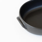 Banko Ware Au Gratin Dish, Large, Diameter Approx. 11.8 inches (30 cm), Heat Resistant, Pottery, Oven Safe, Direct Fire, Microwave and Dishwasher Safe, Black, Made in Japan
