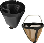 Permanent CE250 CE251 Filter Basket Holder & Gold Tone Filter Set，Compatible with Ninja 12-Cup Programmable Coffee Brewer CE200, CE200BRN, CE200C, CE201, CE201BRN, CE201C