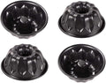 Webake 4 Inch Mini Fluted Tube Pans Nonstick Bakeware Set of 4, Angel Food Cake, Kugelhopf, Brownie
