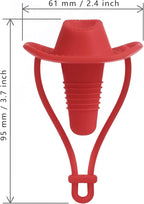 Silicone Wine Stopper Cute Wine Accessories Reusable Sealing plug Fun Cowboy Hat bottle Seals keep wine fresh Gifts for Wine Collector replacement Corks (Blue+Red)
