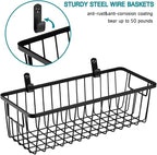 SheeChung Hanging Wall Wire Baskets - Small, 3 Pack - Portable Metal Wall Mount Basket, Farmhouse Rustic Home Food Storage Organizer for Cabinets, Pantry, Closets, Bathroom, Kitchen, Bedroom (Black)