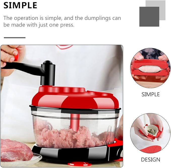 BESPORTBLE 2 Sets Dumpling Maker Molds with Spoons Red Manual Dumpling Skin Press Kitchen Gadget for Homemade Chinese and Pastry Wrappers Cooking Tool Set