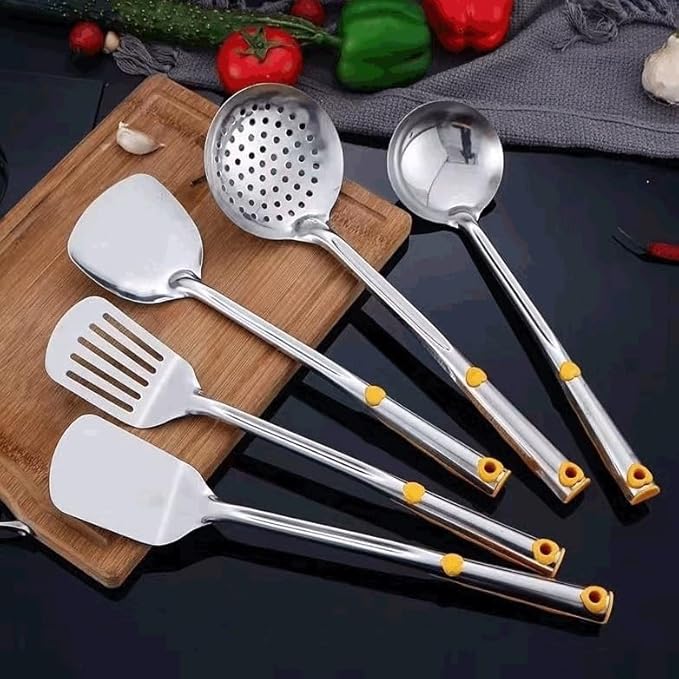 Heat Resistant Soup Spoon Brush Ladle Silicone Non Stick Spatula Kitchen Tools Cooking Utensil Set