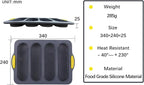 4-cavity Silicone Bread Loaf Pan, Nonstick Sourdough Loaf Pan & Heat Resistant Baguette Bread Pan, Bread Pans for Homemade Bread, Silicone Molds for Baking Hoagie Rolls, Sandwich, Hot Dog Buns