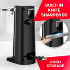 POHL SCHMITT Electric Can Opener, Knife Sharpener & Bottle Opener, Easy Push Down Lever, Works with Standard And Pop-Top Cans, Durable Stainless Steel & ABS - Kitchen Essentials and Accessories