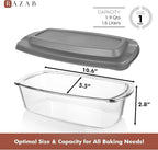 Razab LARGE 7.6 Cups/1800 ML/1.9 Qt Glass Loaf Pan with Lids - Meatloaf Pan BPA free Airtight Lids Grip Handle Easy Carry, Microwave and Oven Safe - Loaf Pans For Baking Bread, Cakes, Glass Loaf Pan