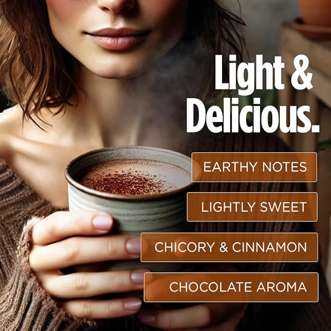 VitaCup Mushroom Coffee Alternative Instant Drink Mix | Mushroom Coffee Substitute for Natural Energy & Focus | Lion’s Mane, Yerba Mate, & Chaga | Cacao, Cinnamon, & B Vitamins | 3 Bags, 90 Servings