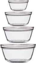 Anchor Hocking 4 Piece Glass Mixing Bowls Set – Durable, Microwave, Oven, and Dishwasher Safe – Perfect for Prep, Mixing, Serving, and Storage – Made in USA
