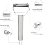 Multifunctional Peeler- Stainless Steel, Fruit & Vegetable Peeler, Cheese Slicer, Julienne Slicer/Shredder