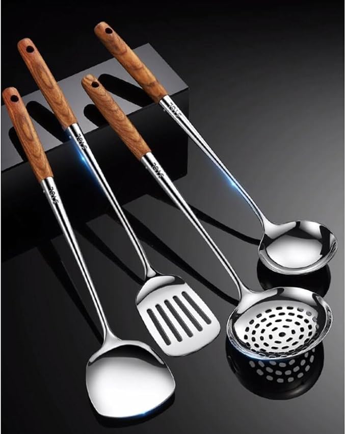 Kitchen Utensils Set，Cooking Utensils Kitchen Tools Gadgets 4 Pieces Sets Spoons for Cooking Spatulas 316 Stainless Steel Cooking Utensils Spatulas Spoons
