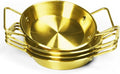 Pie pans Quirche Dishes Stainless Steel Set of 4, Specialty Gratins Pots and Pans Cookware, Au Gratin Baking Dish with Handles, 27 Oz, for Oven Roasting, Individual portion, Gold 8.3 Inch