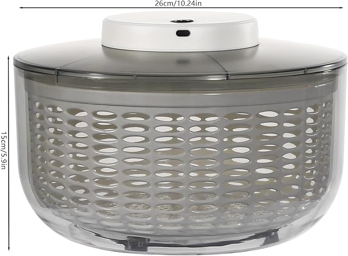 Electric Salad Spinner, 6L Large Lettuce Spinner & Vegetable Dryer, Rechargeable Fruit Washer with Colander Bowl, One-Touch Automatic Fast Drying for Kitchen