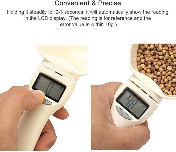 Digital Measuring Spoon, 2025 Food Measuring Scoop Scale 800g / 0.1g High Precision with LCD Screen,Household Weighing Scoop for Kitchen and Dog Cat Food (2)