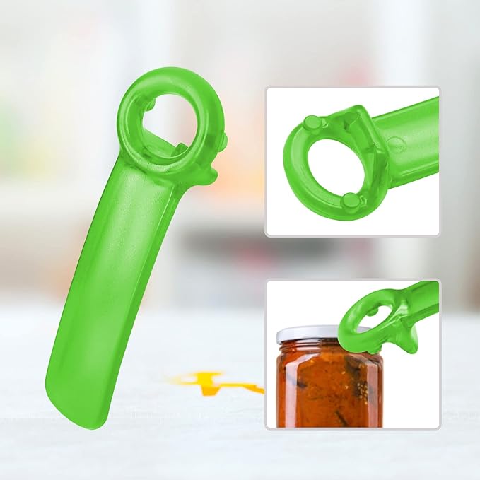 1 Pack Green Jar-key Jar Opener The Original Easy Use by Anyone (Transparent)
