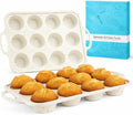 2-Pack 12-Cup Silicone Cupcake Pan, Nonstick Flexible Muffin Pan, Dishwasher Safe Muffin Tray with Handles, Seamless Silicone Muffin Tin for Baking Egg Bites & Cupcakes