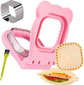 LEPCY Uncrustables Sandwich Maker Sealer Cutter, Crustless Sandwich Cutter, PB&J Uncrustable Maker - Color Pink, Square Shape