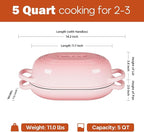 Enameled Cast Iron Sourdough Bread Oven, Dutch Oven for Bread Baking, - incl. Sourdough Bread-Baking Supplies like Banneton Bread-Proofing Basket - 5QT Loaf Cast Iron Bread Pan-Making Kit Pan, Pot, Sour Sough Tools, Lame (Pink)