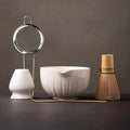 TANG PIN Matcha Set - Match Bowl and Whisk, 15 OZ, Matcha Scoop | Matcha Whisk Stand (Chasen Holder) - 4pc Perfect Matcha Kit for Matcha Tea Ceremony (White)