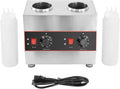 Electric Cheese Sauce Warmer 2 Bottles Commercial Sauce Warmer 110V Chocolate Sauce Warmer Toppings Bottle Warmer Adjustable Temperature