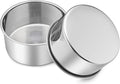 P&P CHEF 6 Inch Cake Pans Set, Round Baking Pan Stainless Steel Layer Birthday Wedding Cake Oven Pans, Non Toxic & Heavy Duty, Deep Side & Mirror Finish, Dishwasher Safe, (2Pcs)