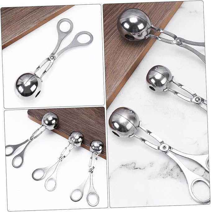 Stainless Steel Meatball Maker 3-Piece Set Kitchen Gadget Meatball Scoop Tool for Easy Food Preparation for Home Cooking and Fish Ball Making
