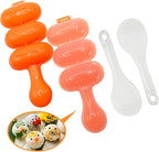 Rice Ball Maker Mold & Sushi Maker Rice Ball Mold with 2 Riceball Shaker and 2 Rice Paddle - Easy to Use Rice Ball Mold Shaker for Perfect Onigiri and Sushi - Fun Kitchen Tool
