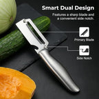 Multi-Functional Vegetable Peeler for Kitchen, 2026 New Vegetable Peeler with Wooden Handle and Bottle Opener, 2 in 1 Stainless Steel Kitchen Tool for Fruit Apple Potato Pumpkin Slicer (brown, 1PCS)