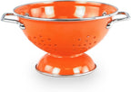 Reston Lloyd, 1 Quart Powder Coated Steel Kitchen Strainer Basket for draining Pasta, Vegetable and Fruit, Chrome Handles and Wide Stable Base, Orange