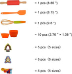 TOSSOW Kids Baking Tools Set Cupcake Pop Maker with Rolling Pin,Muffin cups,Measuring Spoons,Cooking Baking Supplies 28-Piece Kids Baking Kits