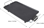 Indoor Electric Grill Non Stick Practical Multifunctional Stove Top Flat Griddle with Original Flavor for Indoor BBQ Hotpot Cooking (US)