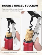 CORKAS Wine Key - Professional Handcrafted Heavy Duty Waiter Corkscrew, Compact Wine Opener with Double Hinged, Foil Cutter and Bottle Opener, Gifts for Severs, Sommelier, Bartenders (4Pack-Black)