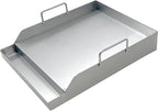 Direct Store Parts DS125 Stainless Steel BBQ Cooking Griddle, Universal Flat Top Griddle with 2 Handles for Most Gas Grills, W12.5"×D16"×H2.75", Heavy Duty Stainless Steel Griddle 1PC, Small Size