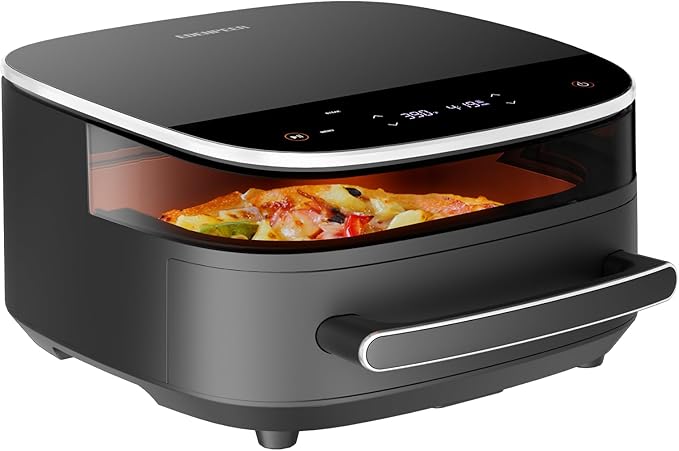Large Air Fryer 6QT, 11-in-1 Fast Cooking Air Fryer with Top & Bottom Heating, No Flip Needed, Quiet 50dB, Family Size Digital Air Fryer for Healthy Meals, Fits a 12" Pizza or Steaks