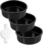 AIVIKI 8-Inch Round Cake Pan Set of 3, Nonstick Smash Cake Baking Pans Tins with 100 Pieces Parchment Paper, Carbon Steel Bakeware for Birthday Christmas, Oven & Dishwasher Safe