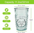 COURONNE CO. Clear Recycled Drinking Glass Tumbler, Perfect for Cocktails, Refreshments & Everyday Use, Restaurant Grade, Crafted without lead-based materials (11.2 Oz, Bee), Pack of 6