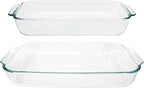 Pyrex Clear Glass Casserole Baking Dishes Set – 233 (3-Qt) and 232 (2-Qt) Rectangular Oven Bakeware – Perfect for Casseroles, Brownies, Food Preparation and so much More - Made in the USA