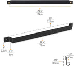 Wallniture Casto 30" Gourmet Kitchen Rail with 15 S Hooks for Hanging Kitchen Utensils Set and Cookware, Iron, Frosty Black